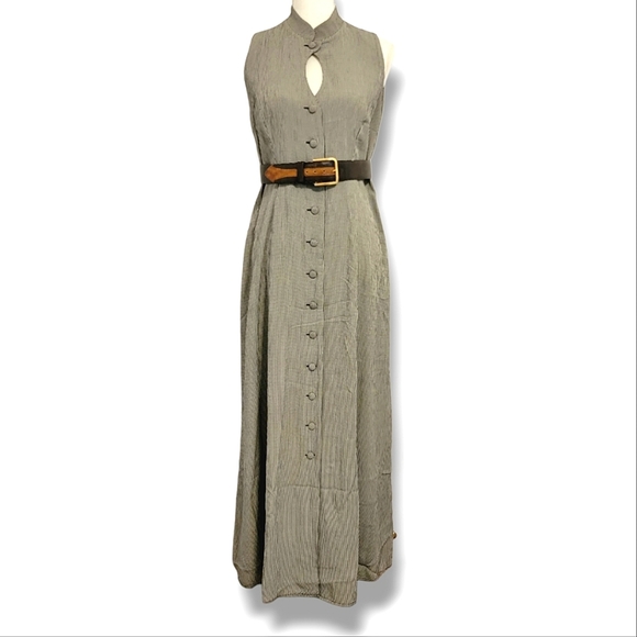 David Warren Dresses & Skirts - Vintage David Warren NY Long Maxi Dress Loungewear Button Down Size 10